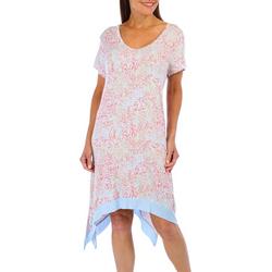 Womens Graphic Print Flutter Sleeve Nightgown