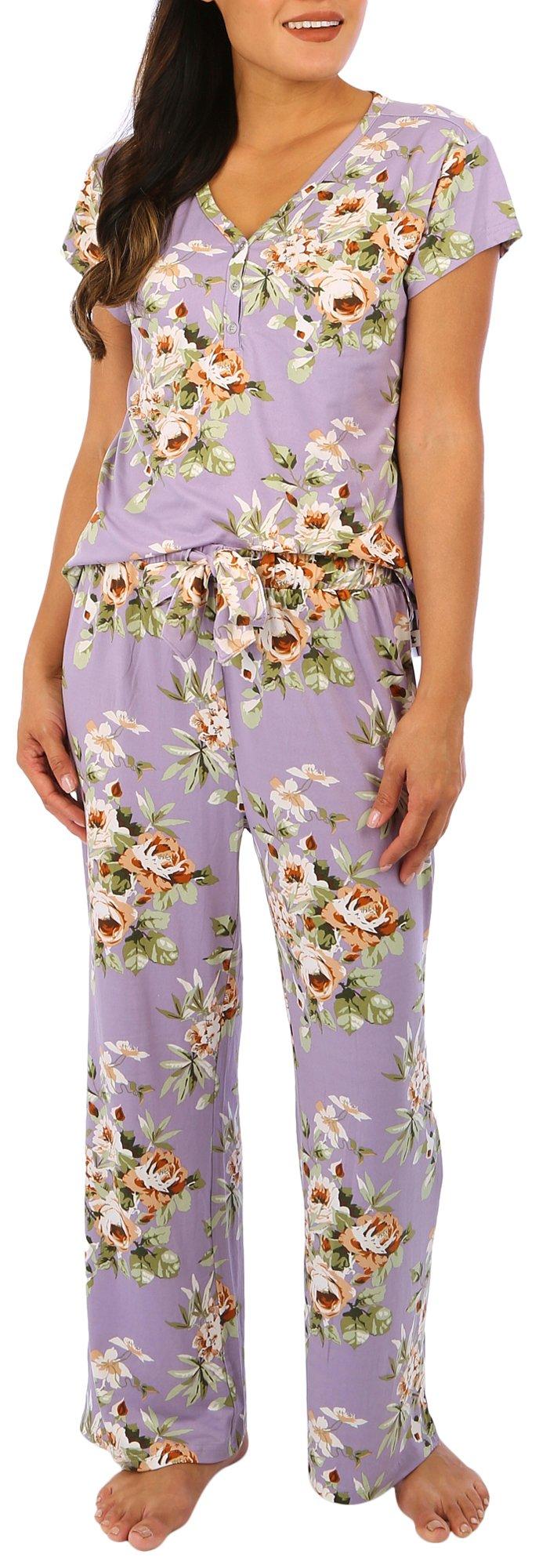 Echo Womens 2-Pc. Floral Print Sleepwear Set