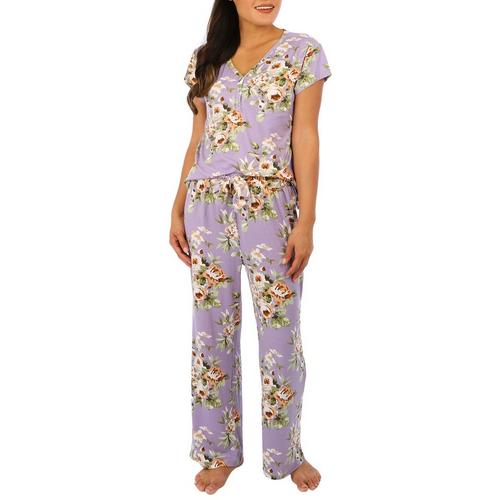 Echo Womens 2-Pc. Floral Print Sleepwear Set