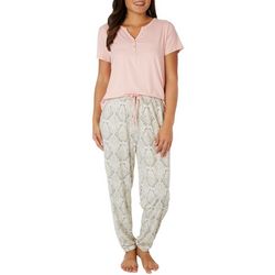 Echo Womens 2-Pc. Short Sleeve Top & Paisley Pajama Pant Set