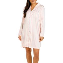 Womens Stripe Long Sleeve Sleepshirt