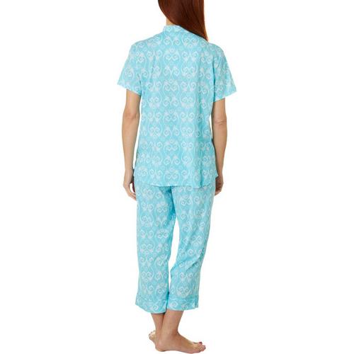 Ladies Soft Silky Satin Wrap With Geometric Print Aqua or Coral Sizes 8-20