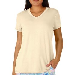 Coral Bay Sleepwear Womens Solid V-Neck Pajama Top