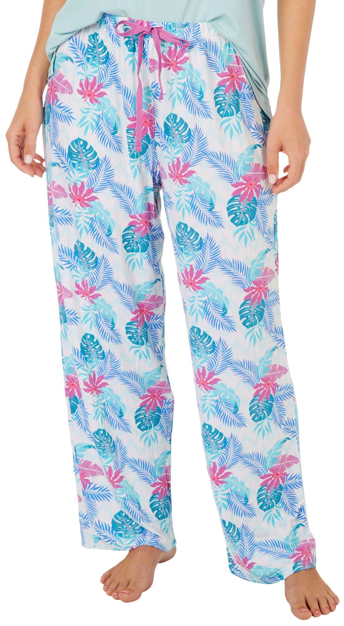 Coral Bay Womens 29 in. Poolside Palm Pajama Pants
