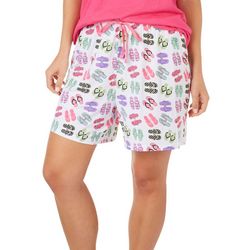 Coral Bay Womens 6 in. Flip Flops Pajama Shorts