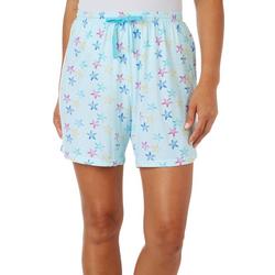 Coral Bay Womens 6 in. Rainbow Starfish Pajama Shorts