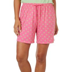 Coral Bay Womens 6 in. Daisy Dot Pajama Shorts