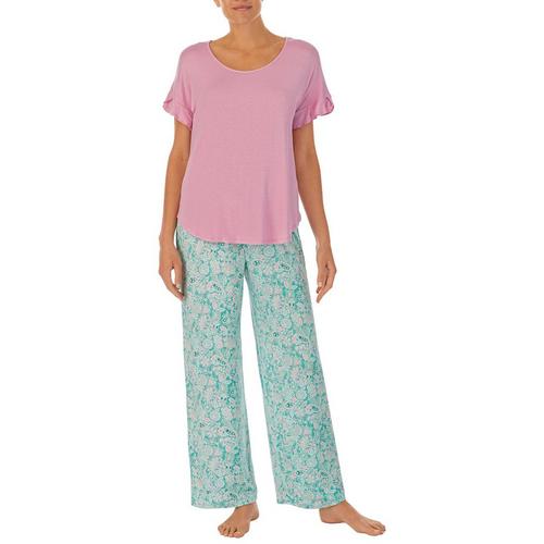 Ellen Tracy Womens 2-Pc. Solid Top & Floral
