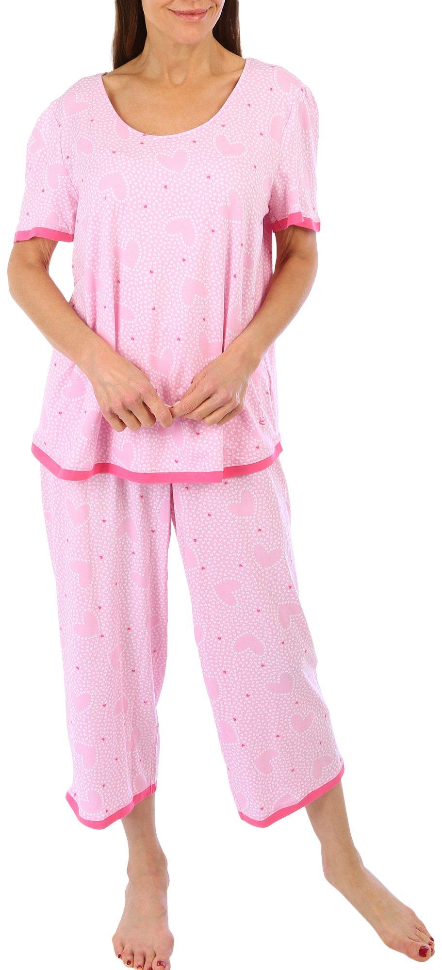 Cuddl Duds Women's Printed Notched-Collar Pajamas Set - Macy's