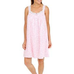 Aria Womens Lace Smocked Daisy Sleeveless Chemise Gown