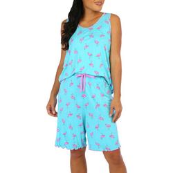 Womens 2-Pc. Flamingo Sleepwear Short Set