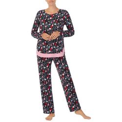 Ellen Tracy Womens 2-Pc Ornament Sweater Knit Pajama Set