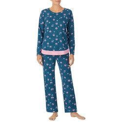 Ellen Tracy Womens 2-Pc Flamingo Sweater Knit Pajama Set