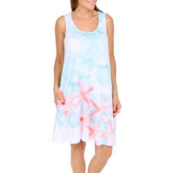 Art & Sol Womens Floral Pocket Sleeveless Sleepwear Gown