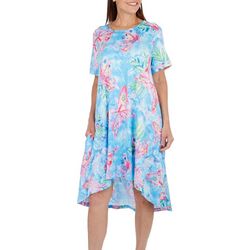 Art & Sol Womens 38 In. Butterfly High-Low Nightgown