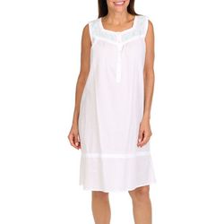 Coral Bay Womens Embroidered Seahorse Sleeveless Nightgown