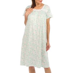 Laura Ashley Womens Lace Short Sleeve Nightgown
