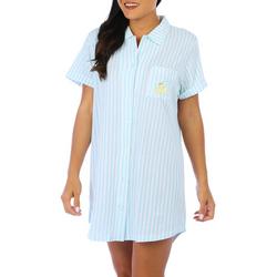 Womens Stripe Short Sleeve Sleepshirt