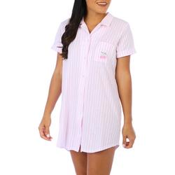 Womens Striped Short Sleeve Sleepshirt