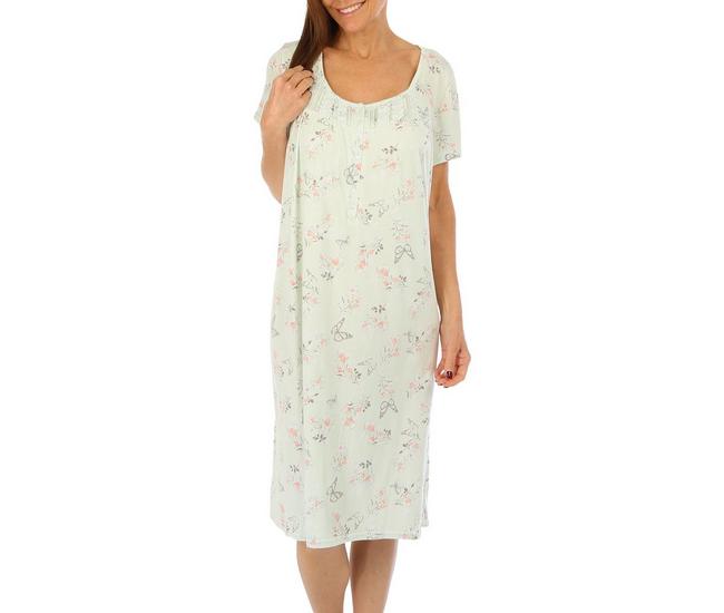 Sash & Rose Women's Micro Lace Nightie Floral Floral Print