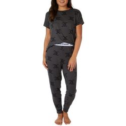 Juicy Couture Womens 2 Pc. Logo Tee & Pajama Pant Set