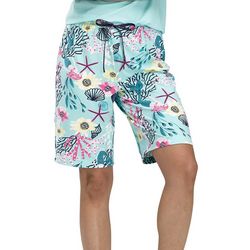Hue Womens Sea Life Print Pajama Bermuda Shorts