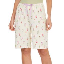 Womens Mason Jars Pajama Bermuda Shorts