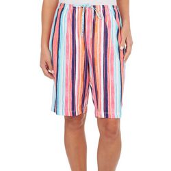 Hue Womens Stripe Print Pajama Drawstring Shorts