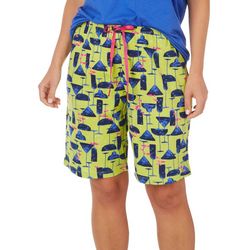 Hue Womens 10 in. Sipping With The Fish Pajama Shorts