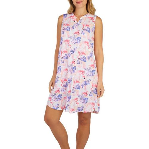Coral Bay Sleepwear Womens Flamingo Sleeveless Nightgown