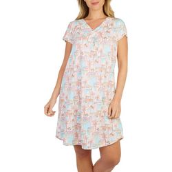 Coral Bay Sleepwear Womens Tropical V-Neck Nightgown