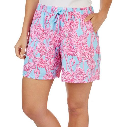 Coral Bay Womens Flamingo Pajama Shorts