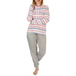 Nautica 2-Pc. Stripe Top and Solid Bottom Pajama Set