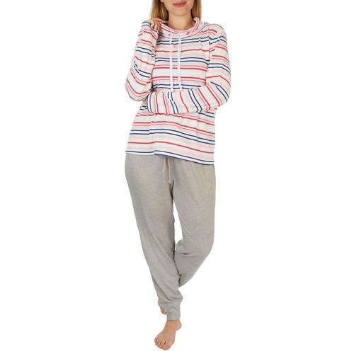 Nautica 2-Pc. Stripe Top and Solid Bottom Pajama