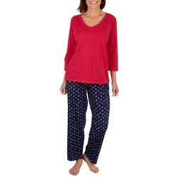 Womens 2-Pc. Anchor Long Sleeve & Pajama Pant Set