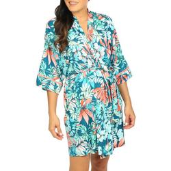 Womens Print Wrap Belted Robe