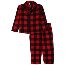 Toddler 2 Pc Buffalo Check Notch Collar Flannel Pajama Set