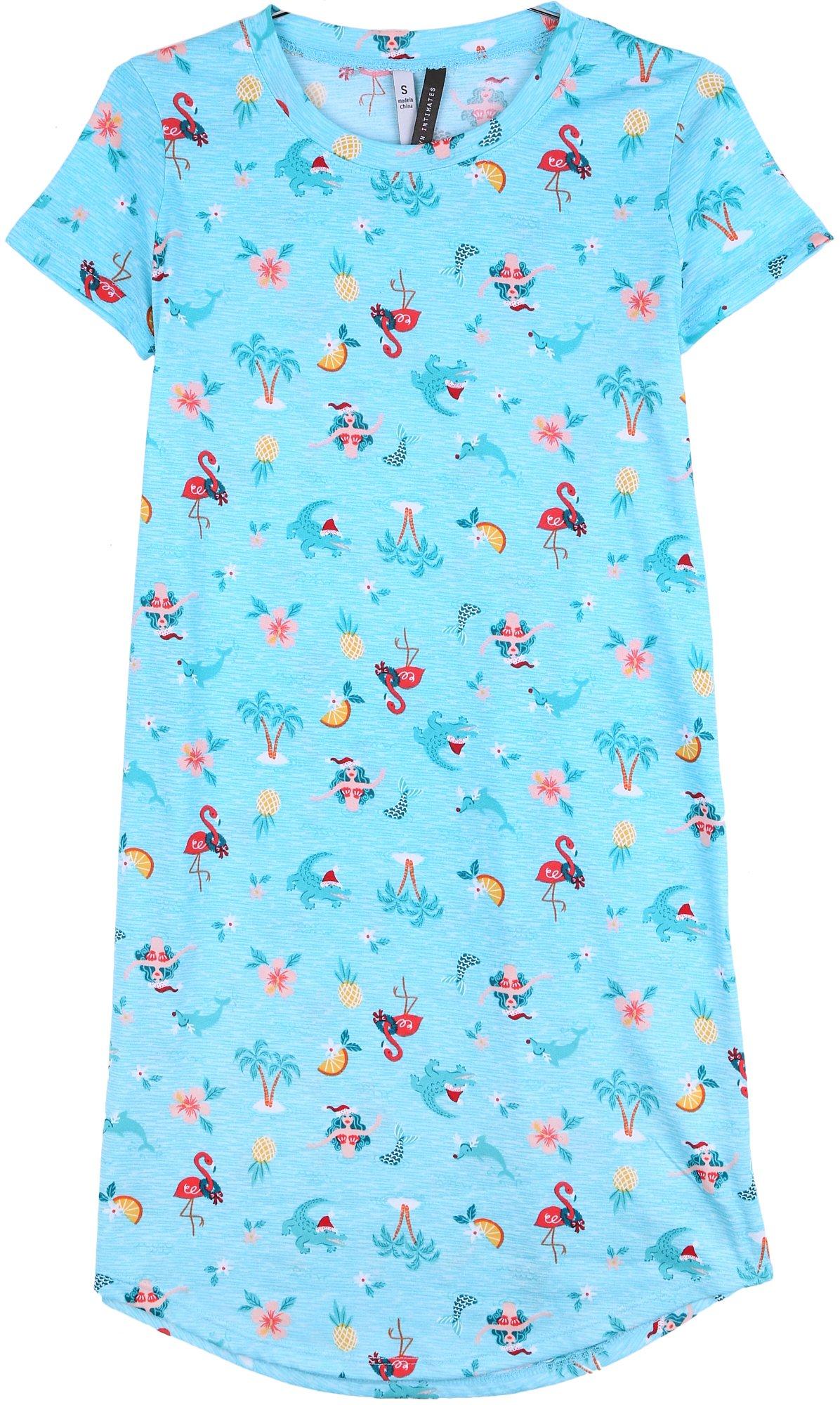 Kids Flamingo Florida Short Sleeve Sleepshirt