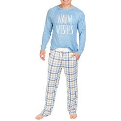 Mens 2 Pc Warm Winter Wishes Pajama Set