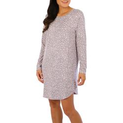 Womens Animal Print Knit Long Sleeve Gown