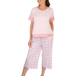 Ink & Ivy Womens 2-Pc. Short Sleeve & Print Pajama Capri Set