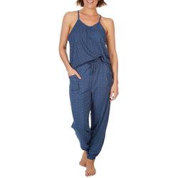 Womens Filigree Print Jogger Pajama Jumpsuit