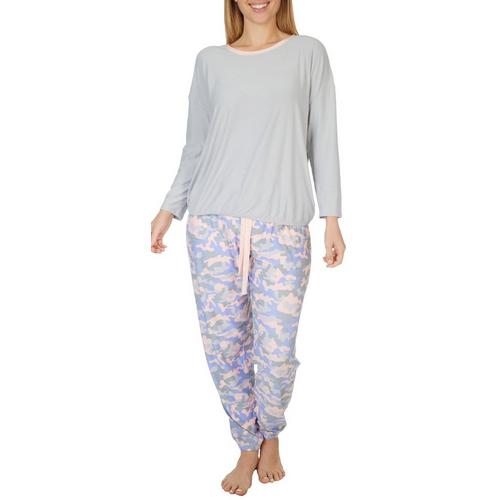 Cool Girl Womens 2-Pc. Camo Pajama Set