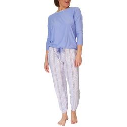 Cool Girl Womens 2-Pc. Solid Top & Printed Pants Pajama Set