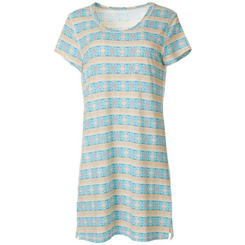 COOL GIRL Womens Geometric Stripe Print T-Shirt Nightgown