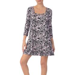 Womens Paisley Hearts 3/4 Sleeve Nightgown