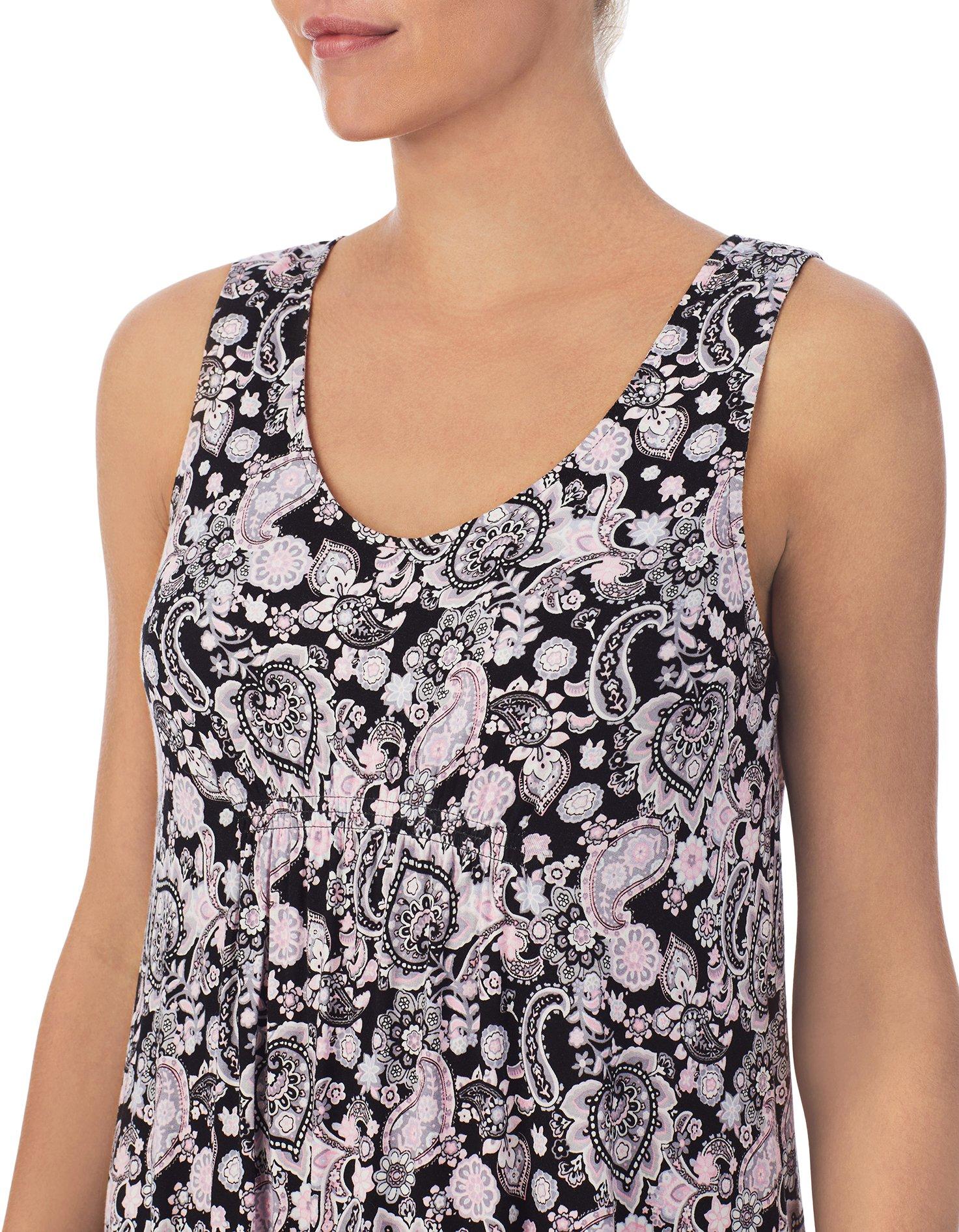 Ellen Tracy Womens Paisley Hearts Midi Nightgown