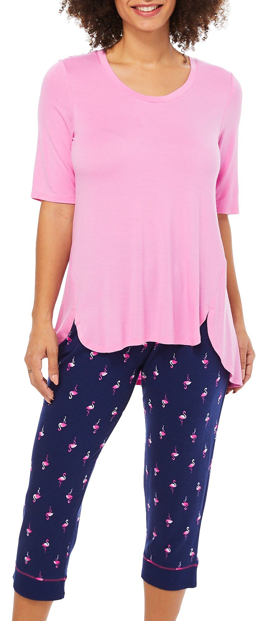Ellen Tracy Womens Flamingo Print Pajama Capris Set | eBay