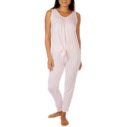 Womens 2-Pc. Striped  Knot Tank & Pant Sleepwear