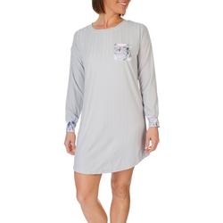 Womens Floral Chest Pocket Nightgown